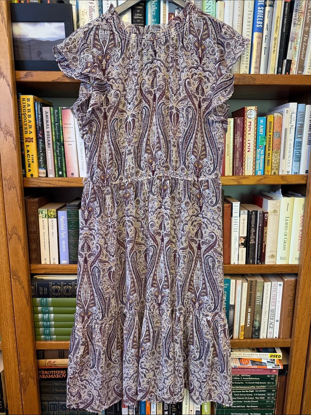 Ann Taylor Factory sheer paisley dress M - Picture 1 of 8